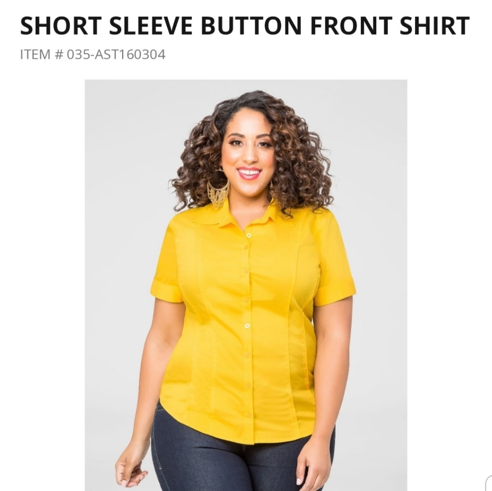 Ashley Stewart Short Sleeve Button Front Shirt